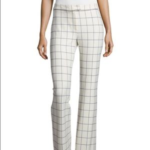Derek Lam 10 Crosby Ivory Grid Flare Pants Size 0